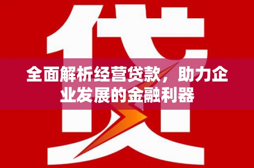 梁河全面解析经营贷款，助力企业发展的金融利器