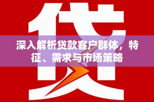 梁河深入解析贷款客户群体，特征、需求与市场策略
