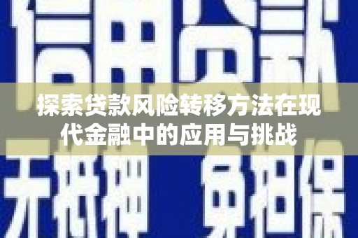 梁河探索贷款风险转移方法在现代金融中的应用与挑战