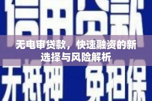 梁河无电审贷款，快速融资的新选择与风险解析