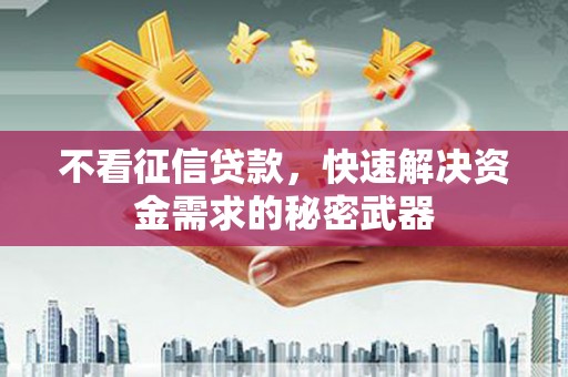 梁河不看征信贷款，快速解决资金需求的秘密武器