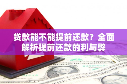 梁河贷款能不能提前还款？全面解析提前还款的利与弊