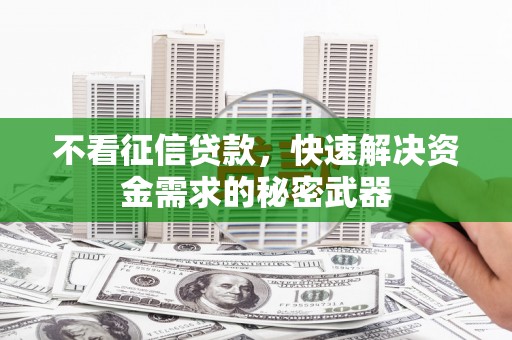 梁河不看征信贷款，快速解决资金需求的秘密武器