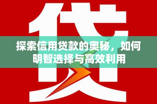 梁河探索信用贷款的奥秘，如何明智选择与高效利用