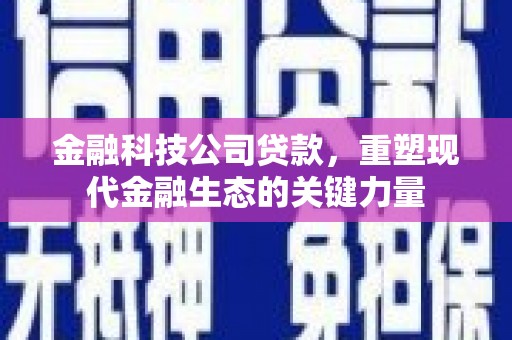 梁河金融科技公司贷款，重塑现代金融生态的关键力量