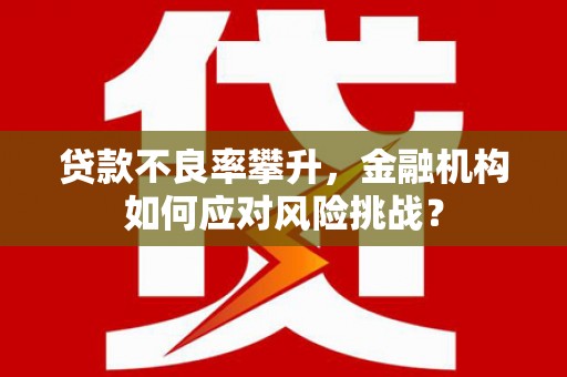 梁河贷款不良率攀升，金融机构如何应对风险挑战？